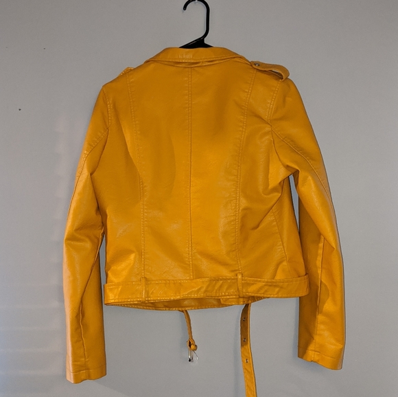 Jackets & Coats Mustard Yellow Faux Leather Jacket Poshmark